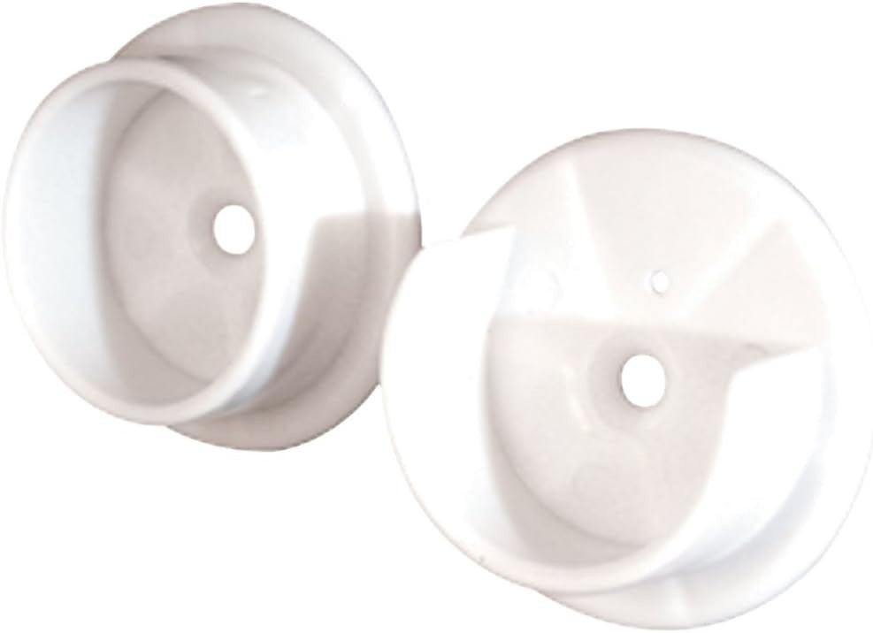 1-3/8 Inch White Plastic Closet Pole Socket Set - Secure and Stylish Support gallery