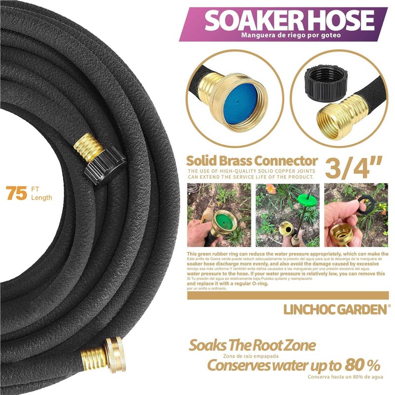75FT Soaker Hose - Lightweight, Flexible, Eco-Friendly Watering Solution gallery