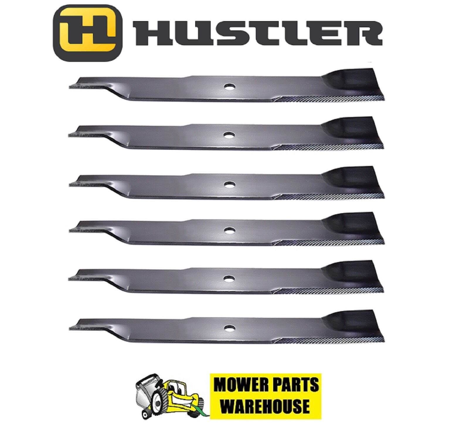 6 REPL HUSTLER MOWER BLADES FOR 52" RAPTOR 603995 795526 783753 MADE IN USA gallery