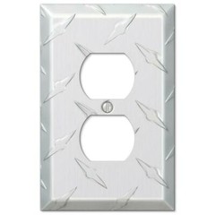 Single 1 Duplex Outlet Switch Wall Plate Cover Decorative White Nickel Steel Lot