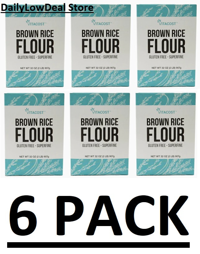6 PACK - Superfine Brown Rice Flour - GMO and Gluten Free - 32 oz (Total 12 lbs) gallery