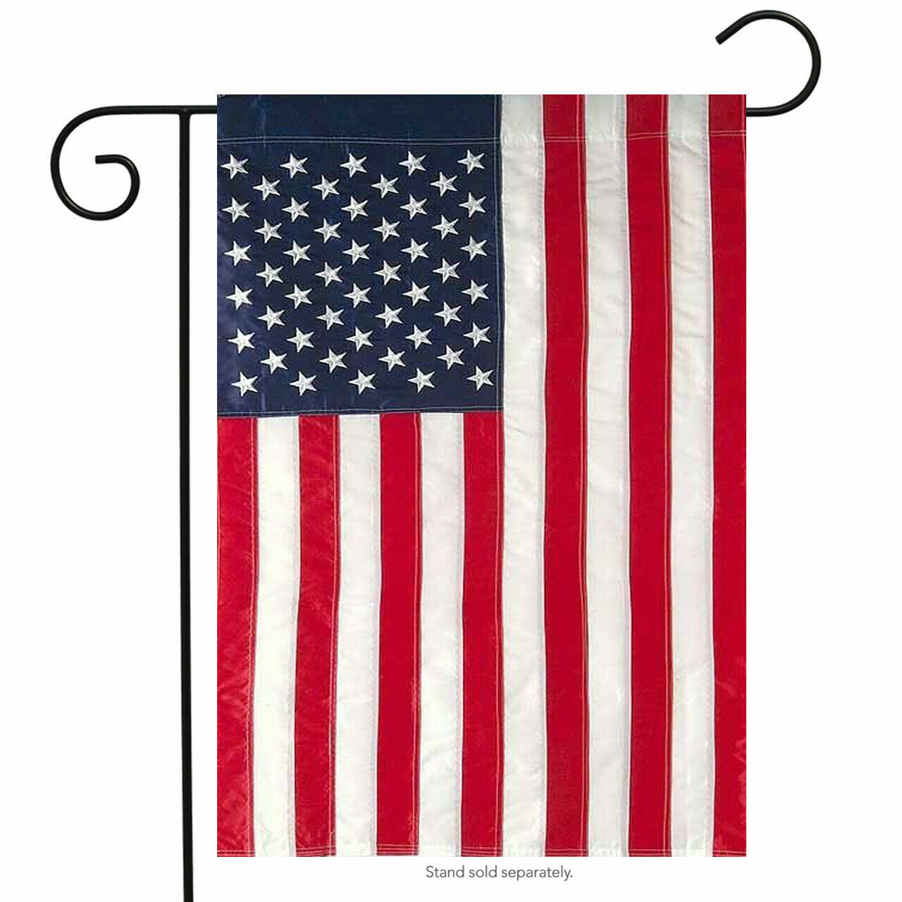 American Flag Applique & Embroidered Garden Flag 12" x 18" gallery