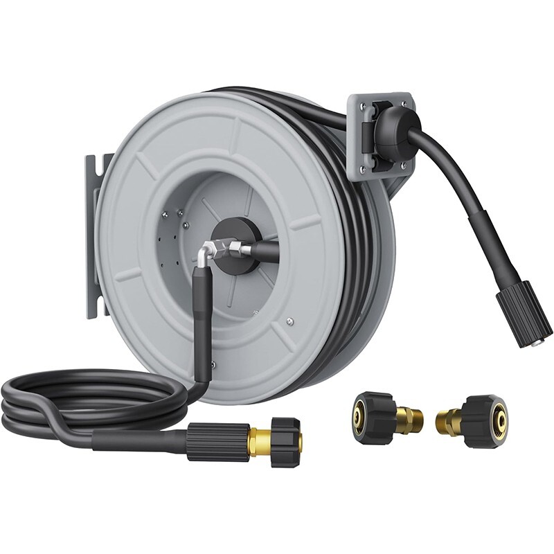 Giraffe Tools Retractable Power Pressure Washer Hose Reel 1/4" x 65 ft, 3200PSI gallery