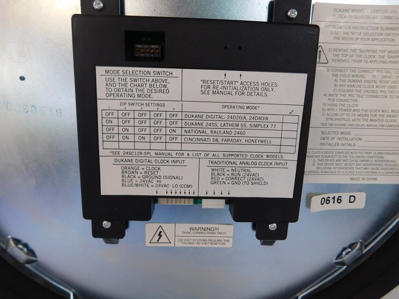 DUKANE MODEL 24SC12R-SPL SMART CLOCK WALL CLOCK (BSJ15) gallery