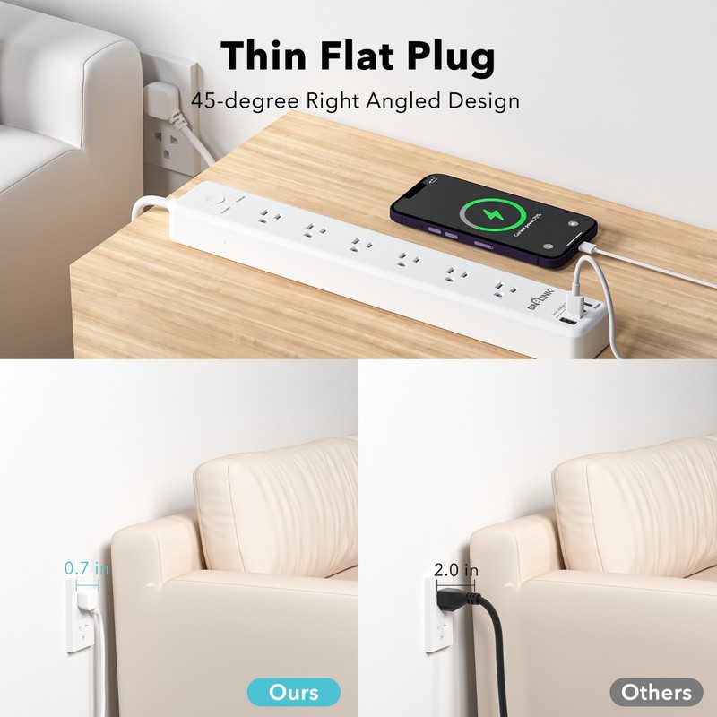 Smart Power Strip with 4 USB 6 Charging Port Multi Plug Extender Work W/ Google gallery