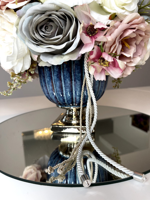 Artificial flowers composition with vase for home decoration gallery