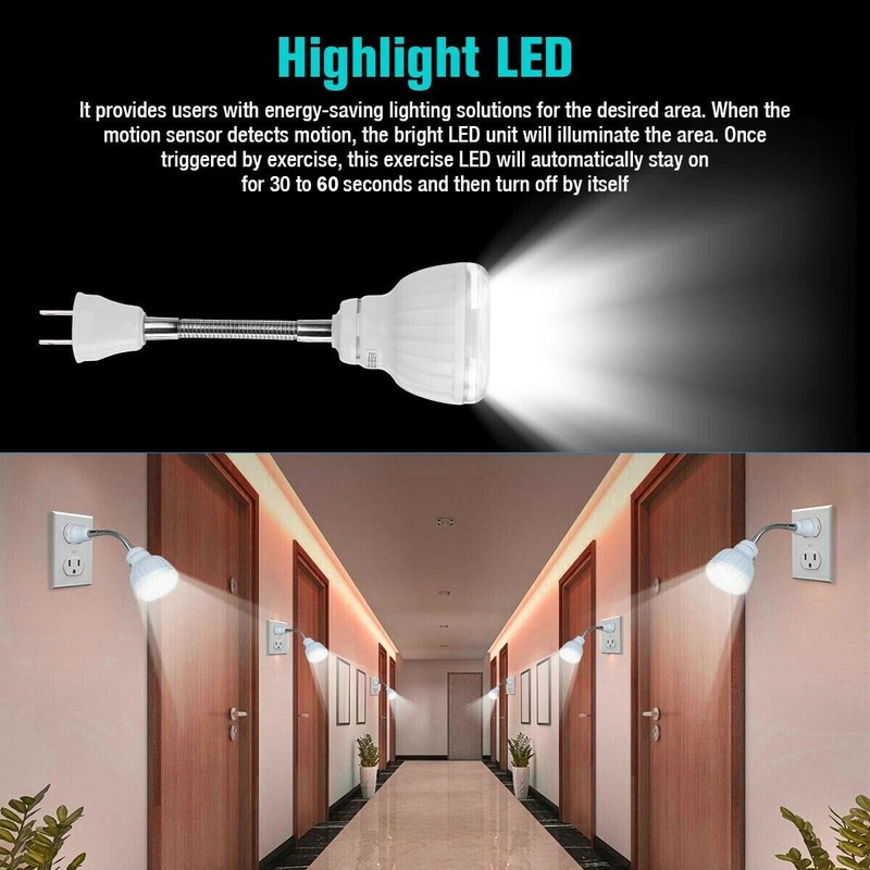 LED Sensor Night Light Motion-Activated AC Outlet Plug-In Wall Stair Lamp Indoor gallery