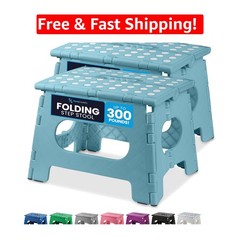 Compact 2-Pack Teal Folding Step Stool – Lightweight & Versatile for All Rooms