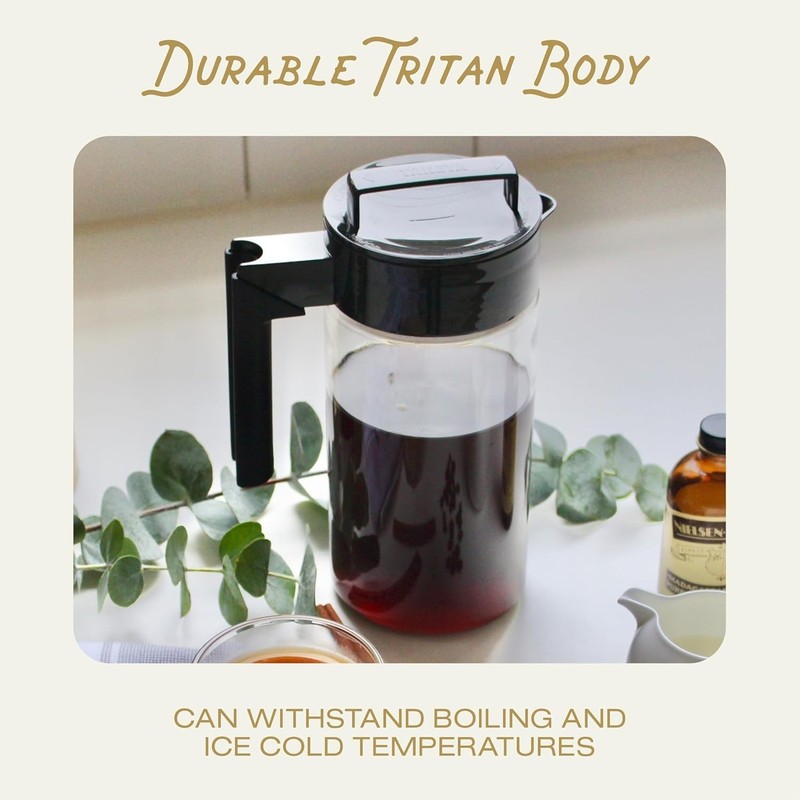 Cold Brew Coffee Maker Pitcher Airtight Leakproof BPA Free Fridge Brewer gallery