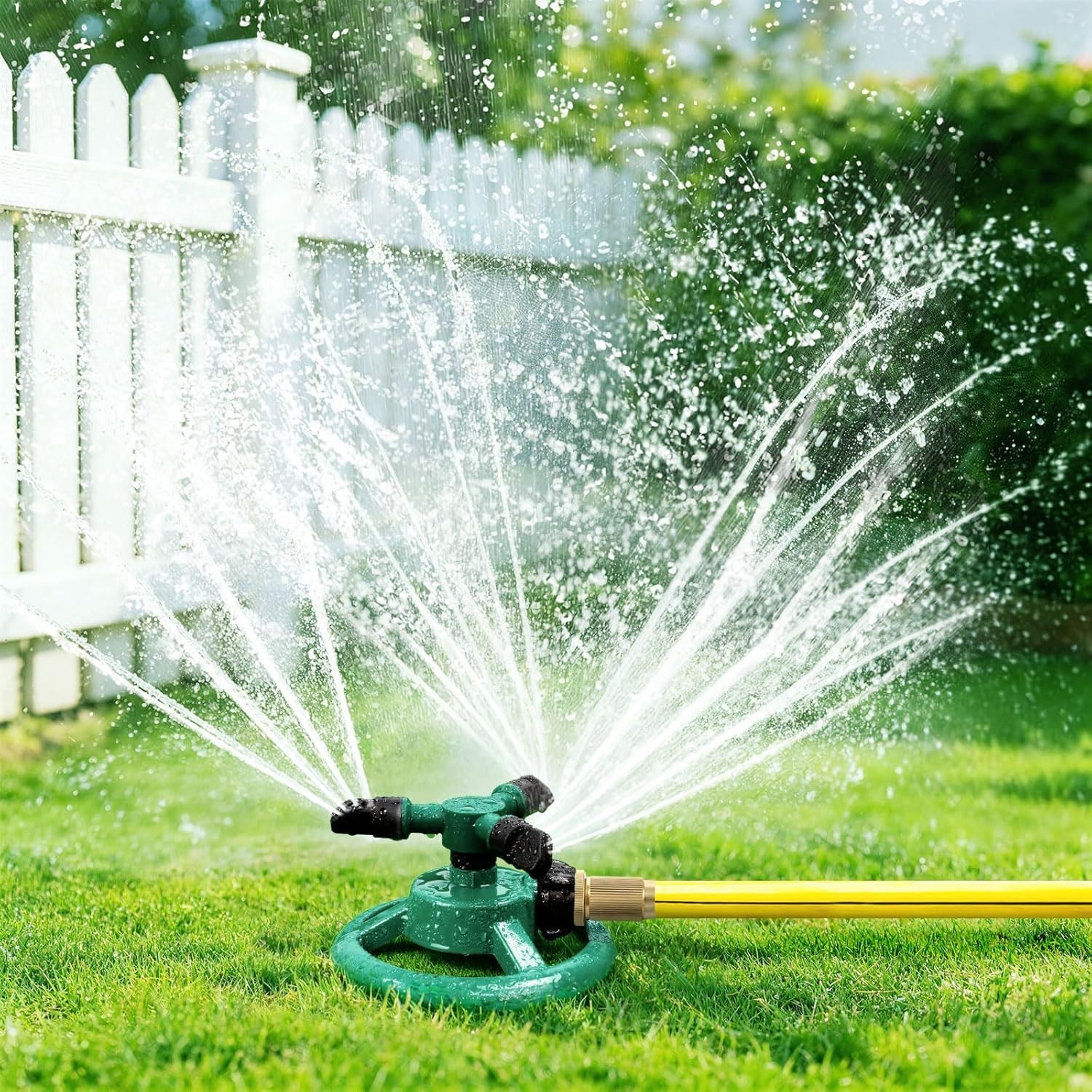 Rotating Lawn Sprinkler 360° Garden Water Sprayer Large Area Yard Irrigation gallery