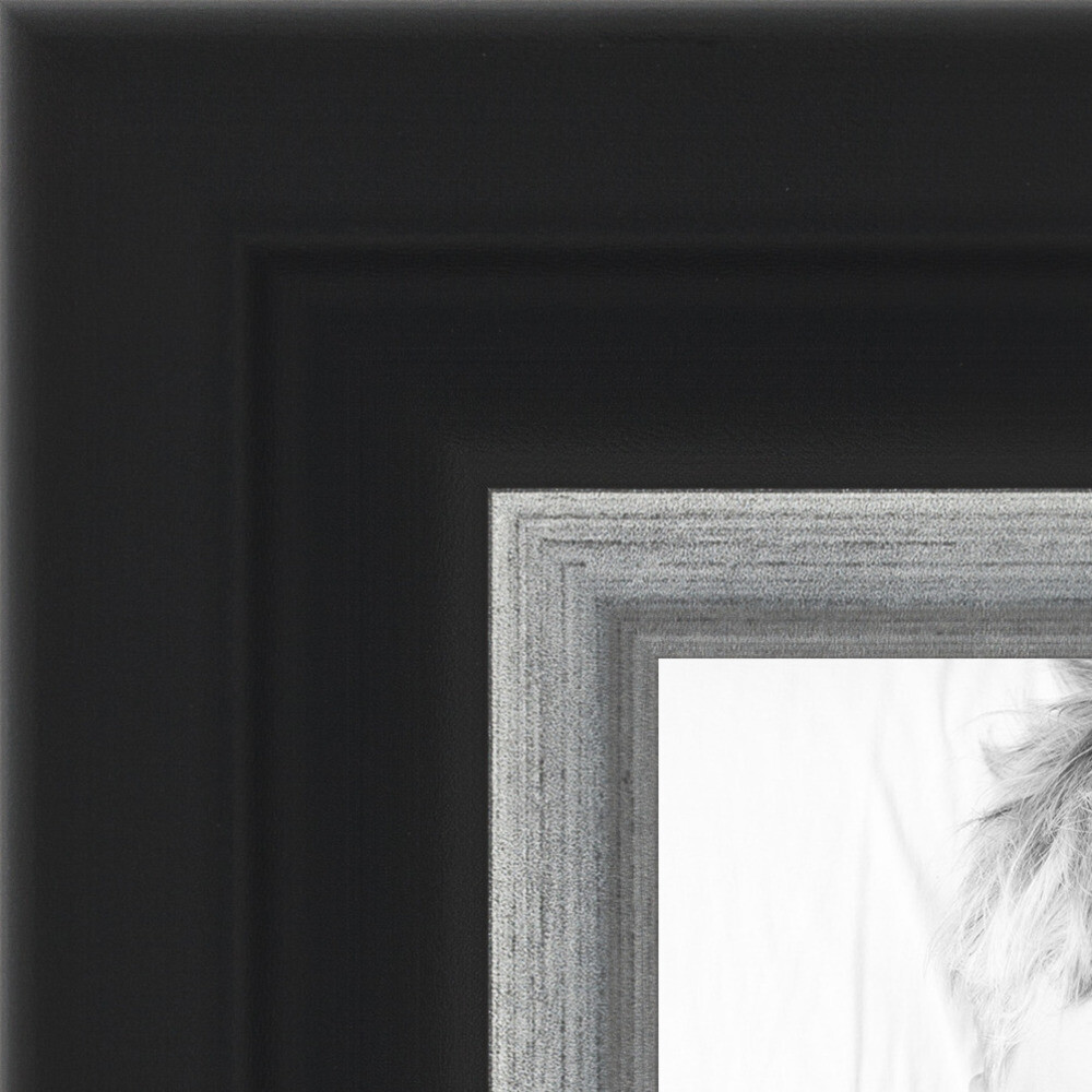 ArtToFrames 1.25" Custom Poster Frame Black Velvet w Silver 4691 Large gallery