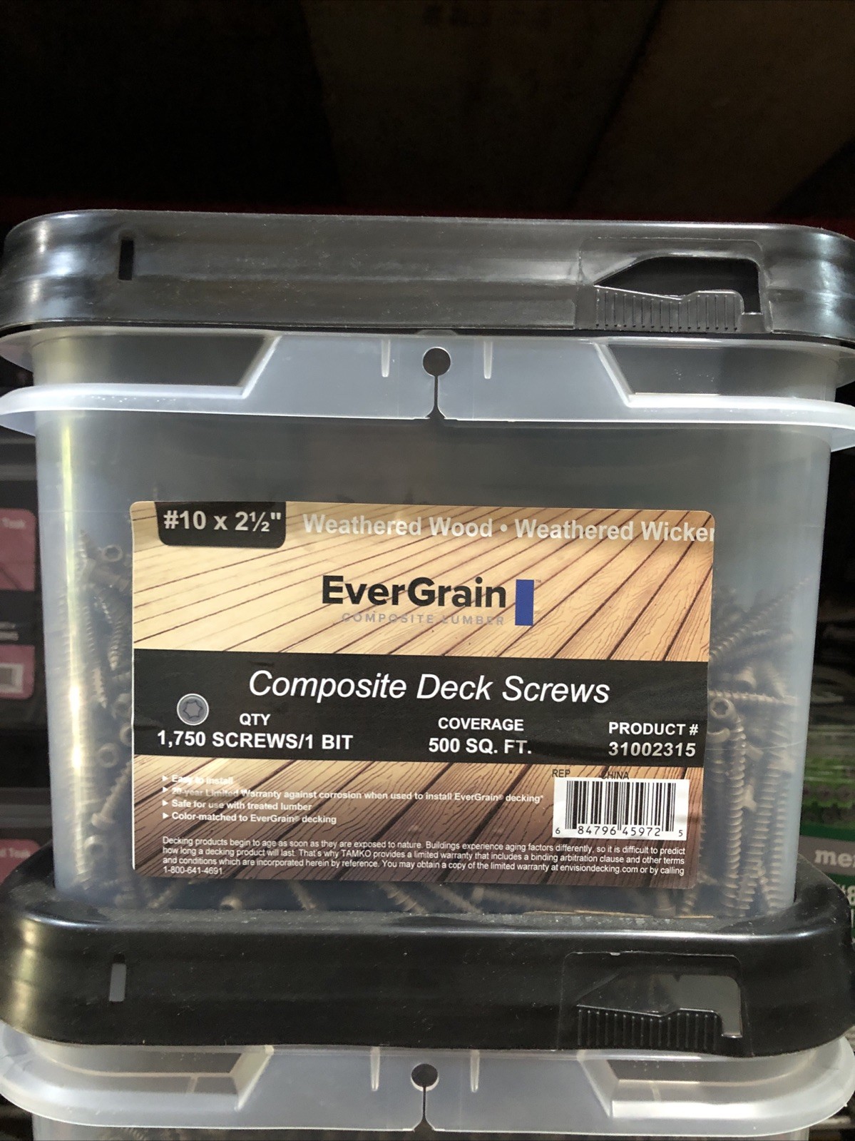 EverGrain #10 x 2-1/2" Star Drive WEATHERED WOOD Composite Deck Screws (1750) gallery