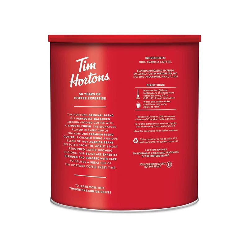 Tim Hortons Original Blend, Medium Roast Ground Coffee, Canada's Favorite Coffee gallery