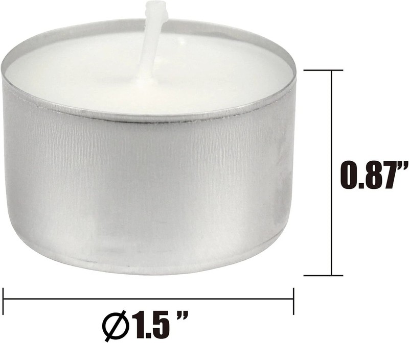 Tea Light Candles White Unscented Smokeless Long 8 Hour Extended Burn Time gallery