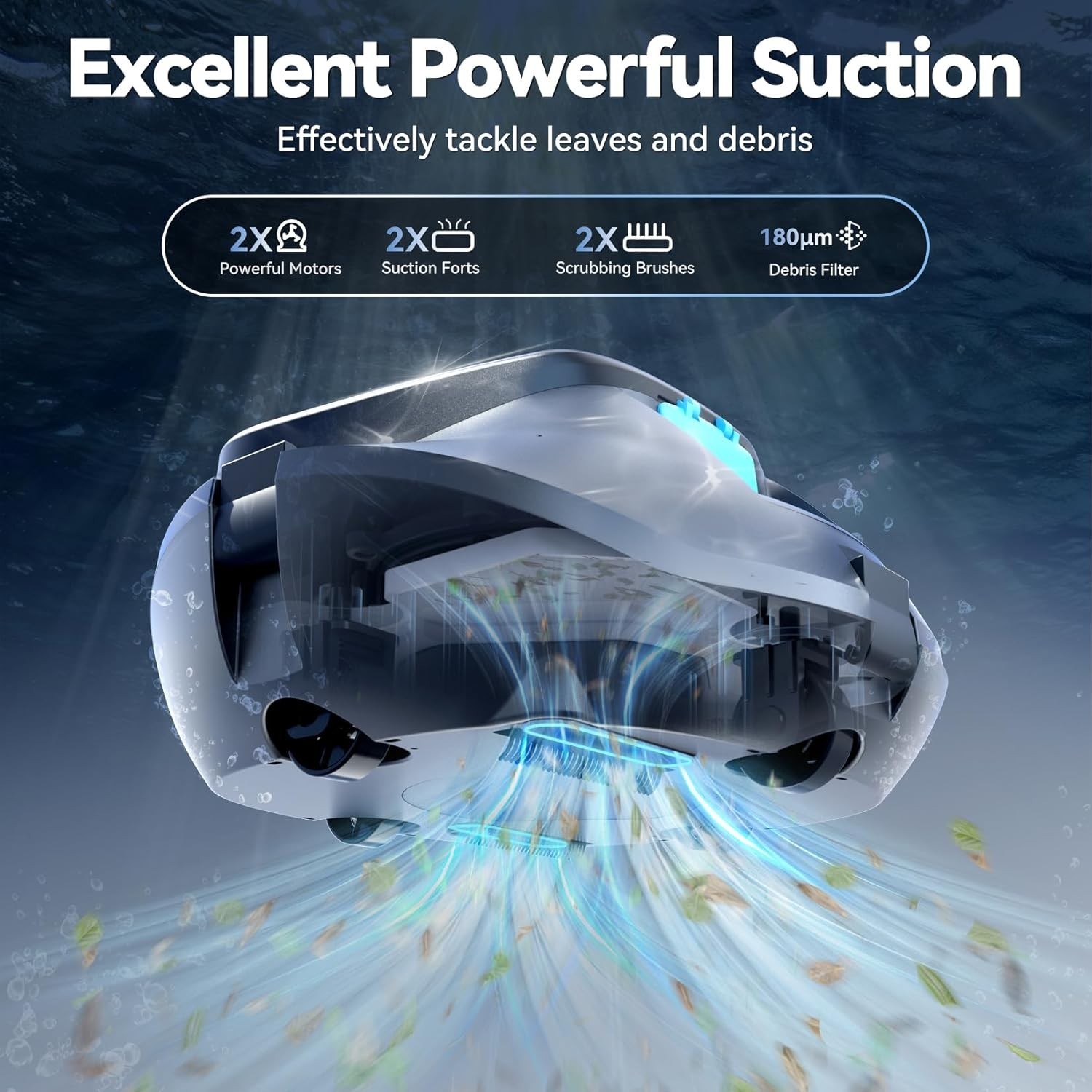 Pondee X1 Robotic Pool Vacuum, Cordless Pool Cleaner with 120-Min Runtime gallery
