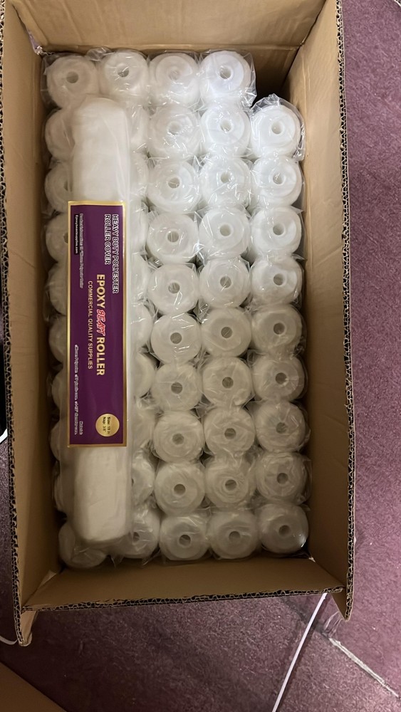 18" 50 Pack Roller–3/8" Nap with End Caps for Epoxy N FREE 18" aluminum Frame