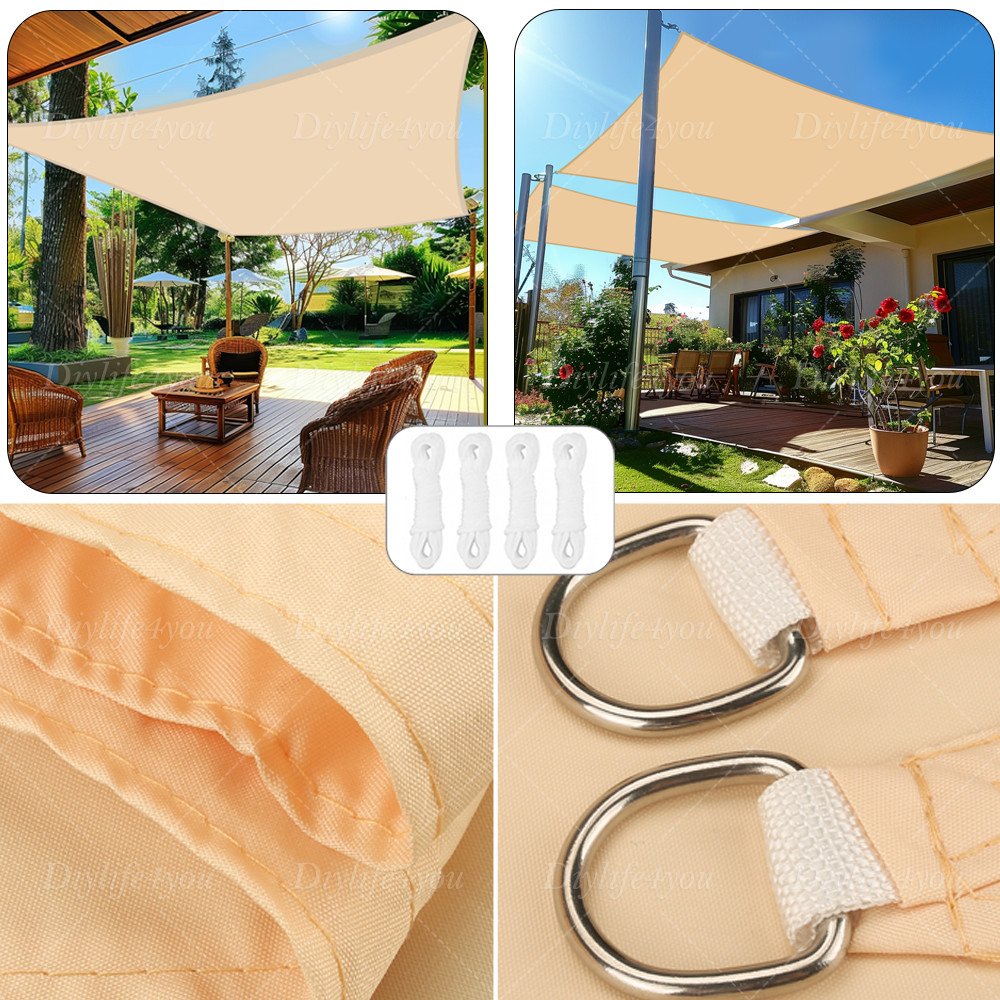 Waterproof Shade Sail Patio Awning Outdoor Garden Pool Sun Canopy Shelter Cover gallery