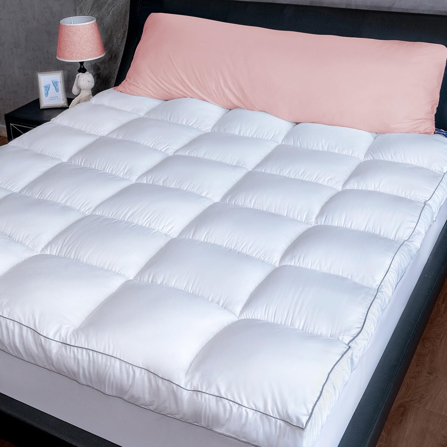 Mattress Topper King Size Cooling Plush Pillow Top Mattress Pad Feather Bed gallery