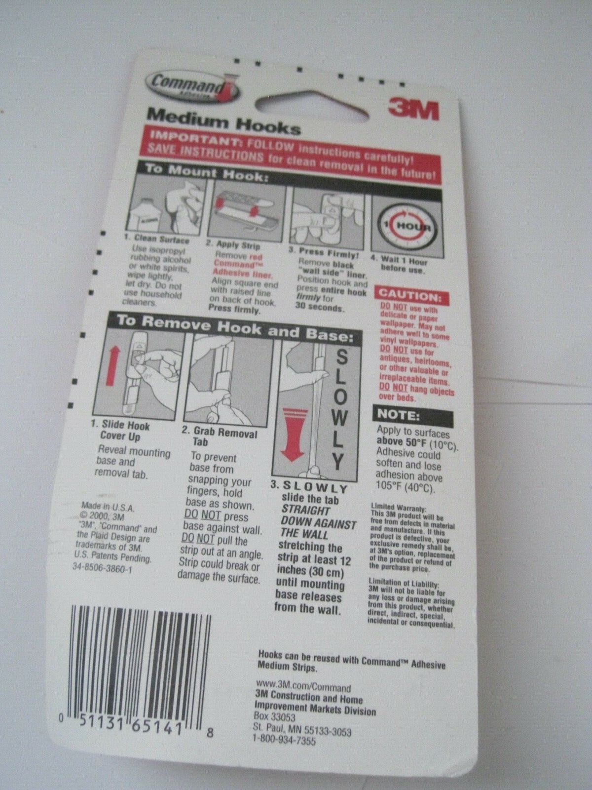 Command Medium Hooks 2 Hooks 31 Lb NIP gallery