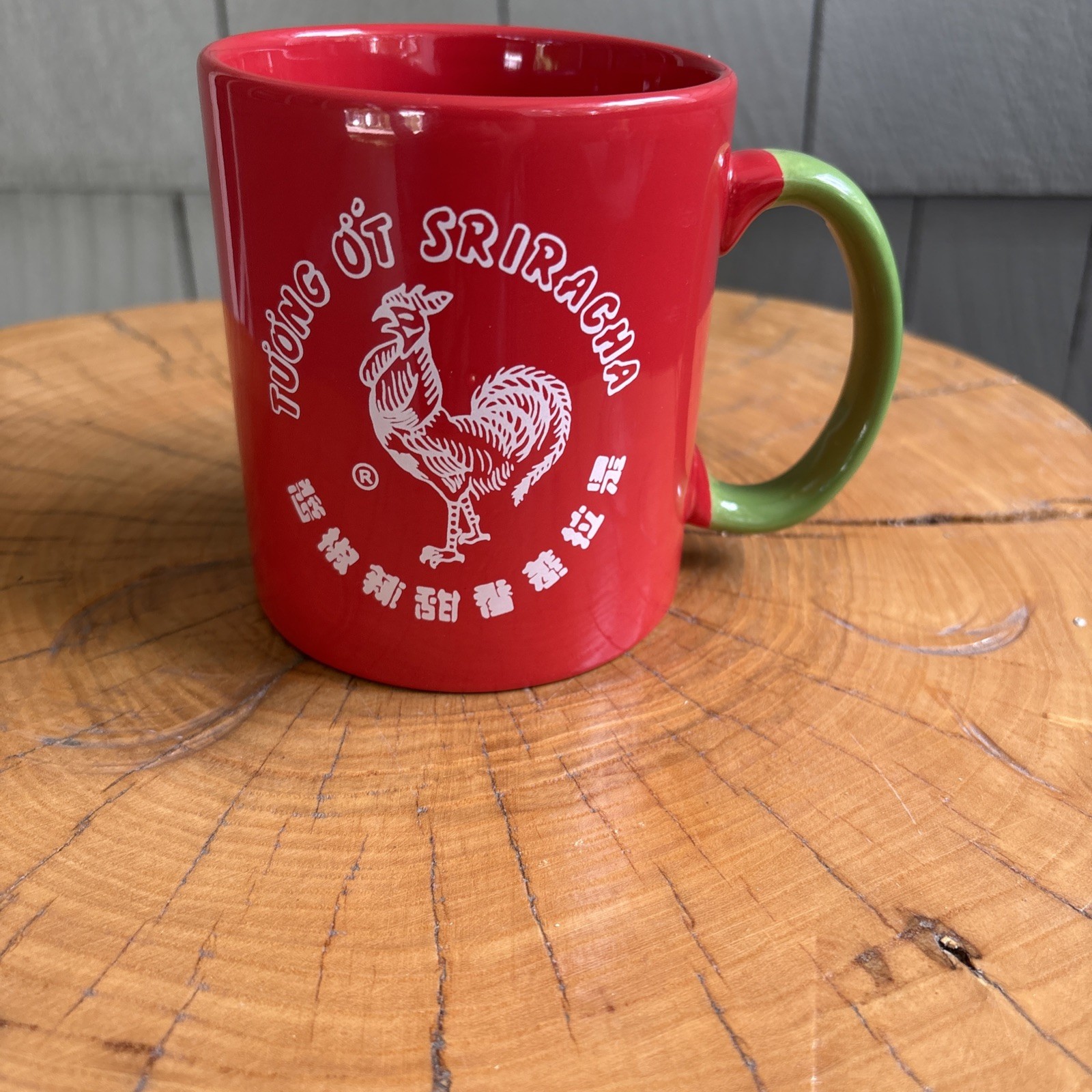 Large Coffee Mug Tea Cup Red Green Rooster "I Put Sriracha on my Sriracha" 20 oz gallery