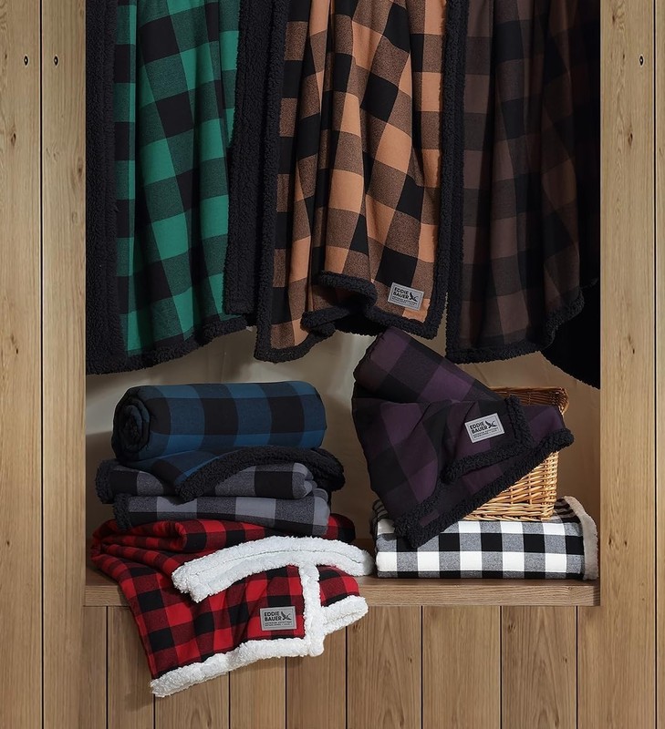 Eddie Bauer - Throw Blanket, Super Soft Reversible Sherpa Flannel Bedding, Ideal gallery