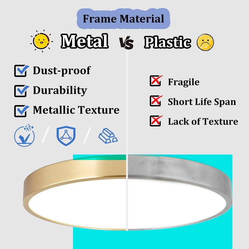 12 Inch Brushed Gold LED Flush Mount Ceiling Light Thin Round 20W 30005000K gallery