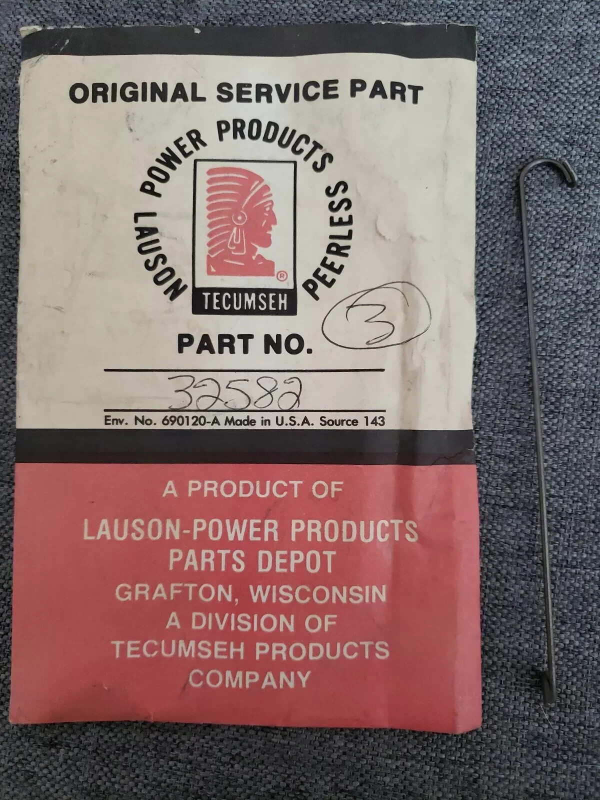 OEM Tecumseh Governor link 32582 Fits TVM / V50 select models toro 1970's mowers gallery