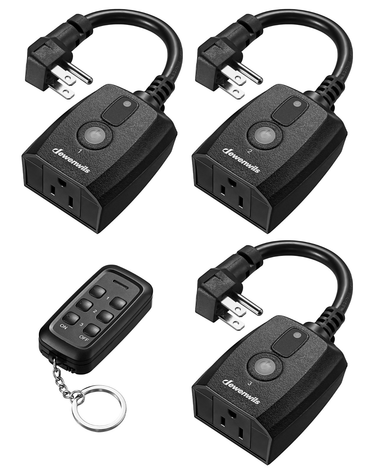 DEWENWILS Outdoor Remote Control Outlet,1 Remote 3 Outlets, Weatherproof, 125V gallery