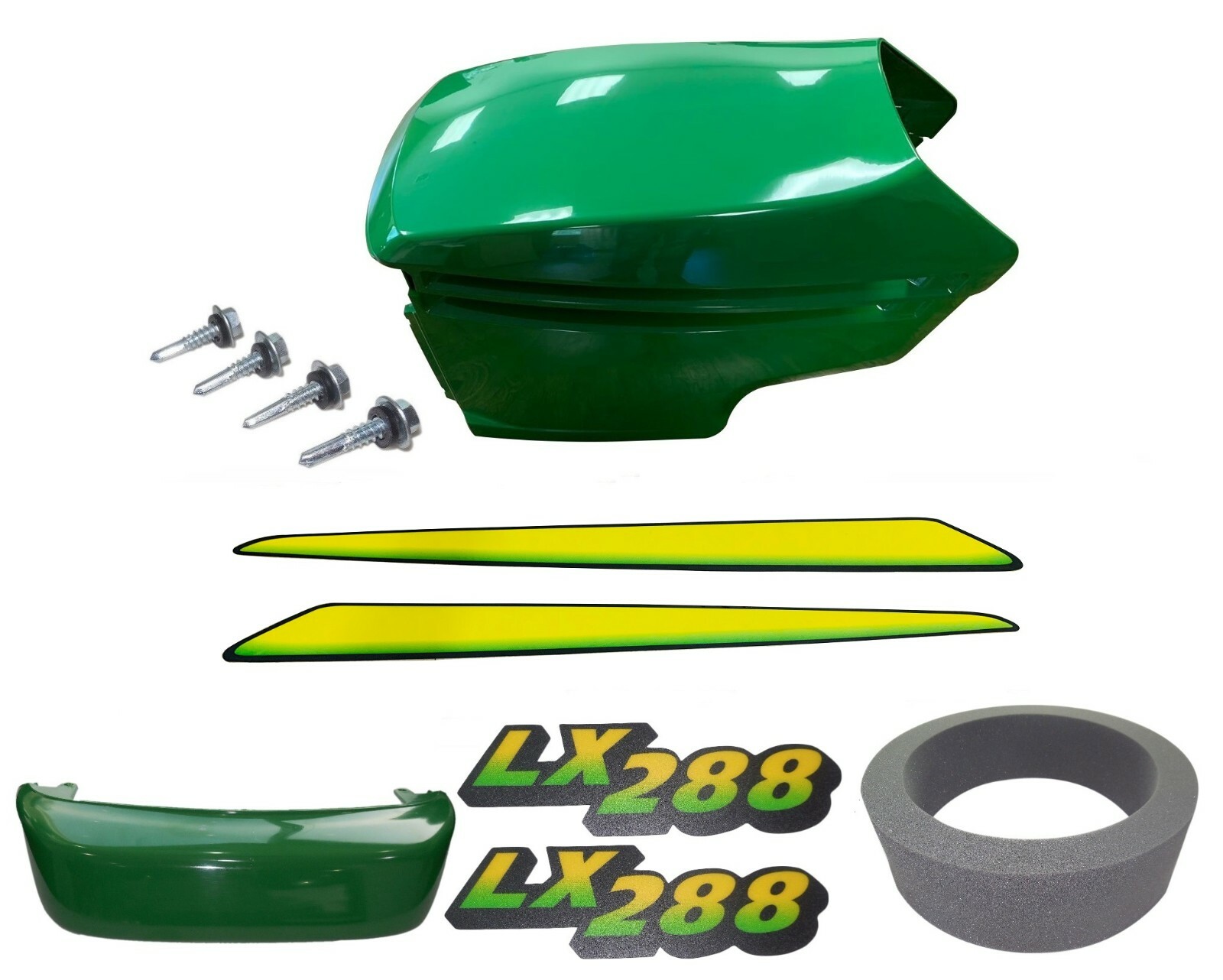 New Upper&Lower Hood/Bumper/Foam Isolator/LH&RH Stickers Fits JohnDeere LX288LOW gallery