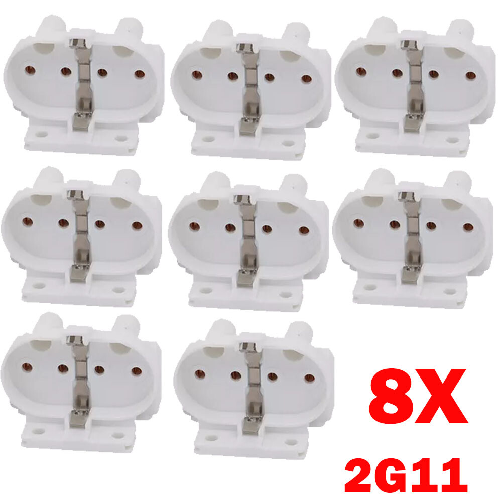 8Pcs 2G11 AC 500V 2A For H Light Socket Base Fluorescent PL Tube Lamp Holder US gallery