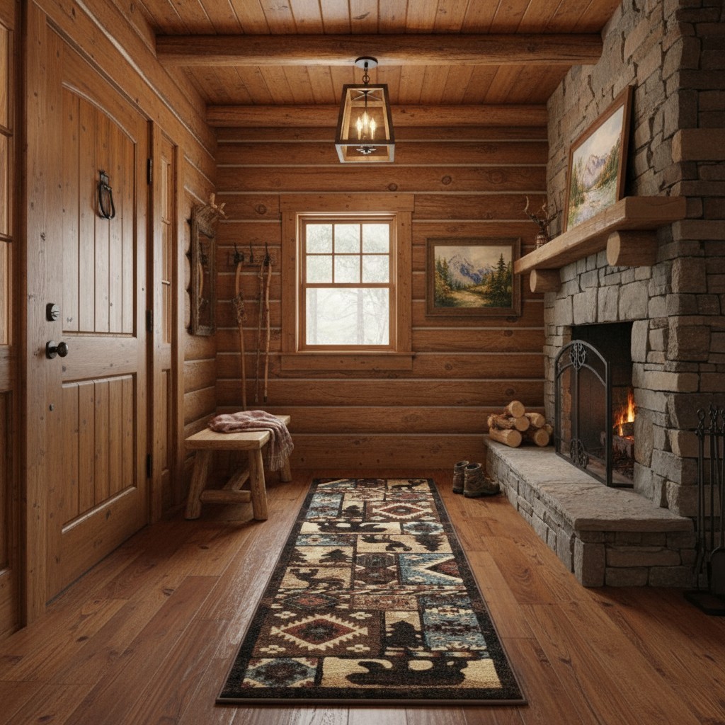 Runner Rug Buffalo Bear Wildlife Nature-Themed Southwest Brown/Red 2 ft. x 7 ft. gallery