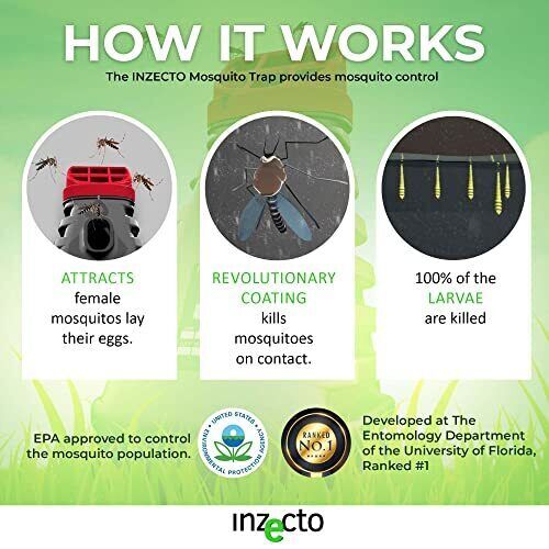 INZECTO Mosquito Control Trap - Kills Mosquitoes & Larvae for 90 Days - 1 TRAP gallery