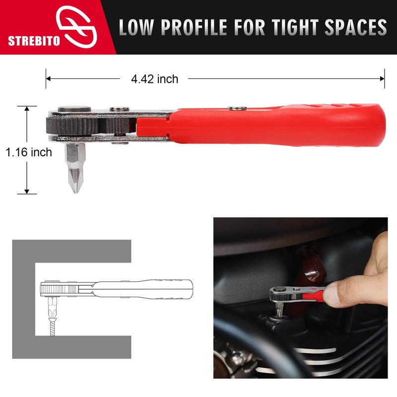 STREBITO Right Angle Screwdriver Set, Low 26 in 1, 26 1 With Zipper Pouch gallery
