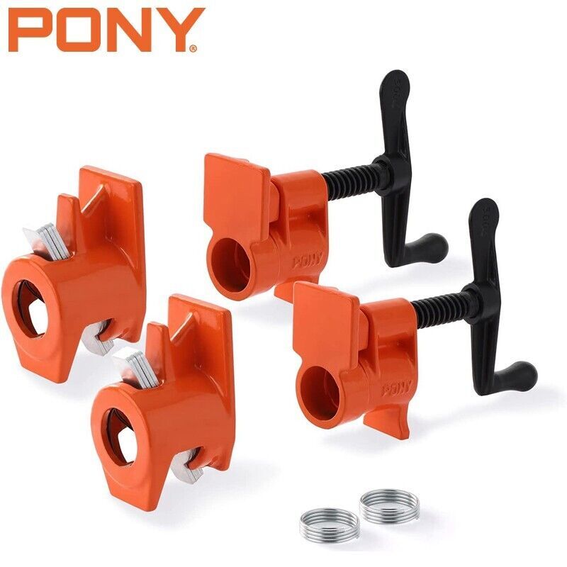 PONY 2-Pack 3/4 Inch Pipe Clamp Set 52 Wood Gluing Professional Steel Pipe Clamp gallery