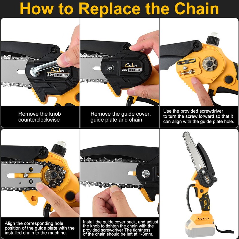Mini Chainsaw Cordless 6Inch Small Electric Chain Saw/20V 2000 mAh Battery Power gallery