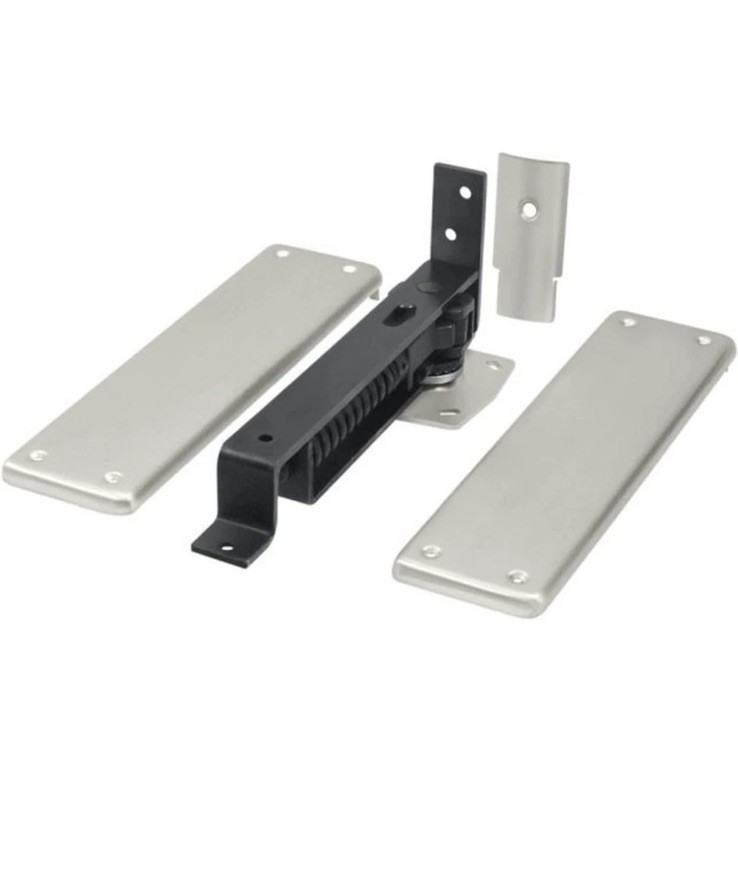 DELTANA DASH95U15 Double Action Solid Brass Spring Hinge w/ US15 Satin Nickel
