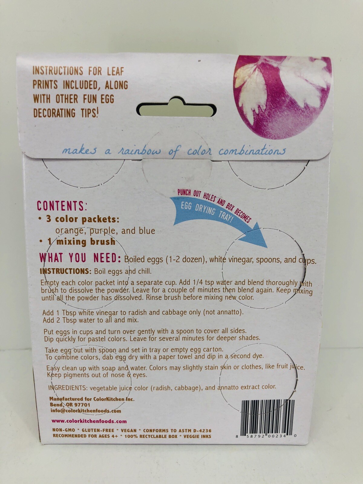 Easter Egg Coloring Kit With Plant Based Colors- 3 colors, 1 Mixing Brush & Tray gallery