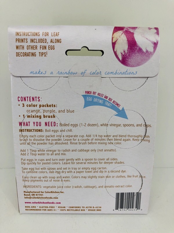 Easter Egg Coloring Kit With Plant Based Colors- 3 colors, 1 Mixing Brush & Tray gallery