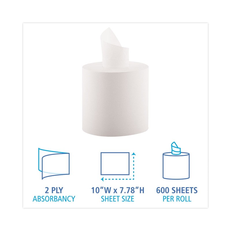 Center-Pull Commercial Hand Towels, 2-Ply, 6 Rolls, 600 Sheets per Roll, White gallery