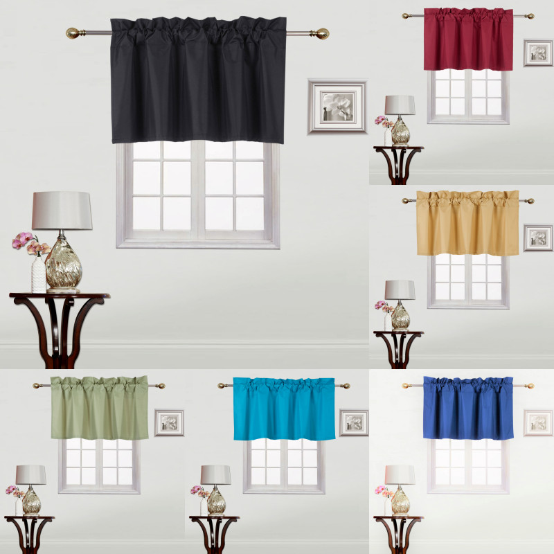 1PC STRAIGHT VALANCE SWAG LINED WINDOW CURTAIN DRAPE SOLID COLORS 38" W X 18" L gallery