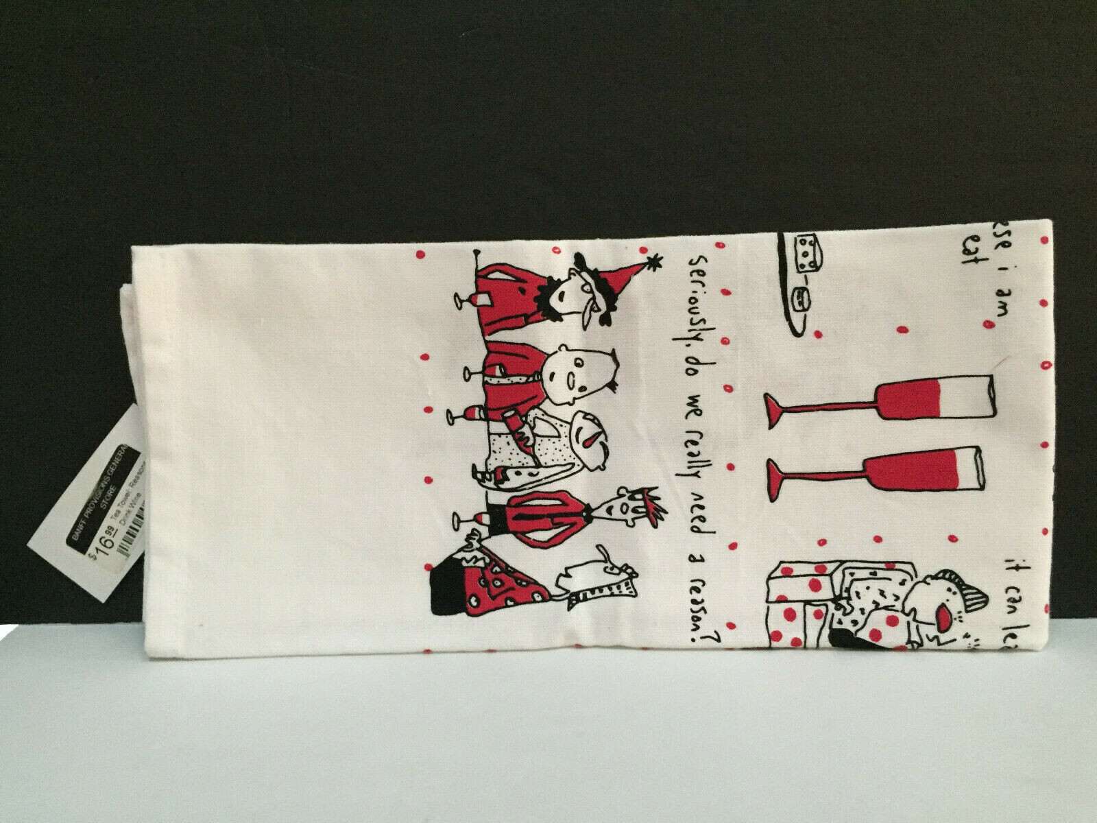 Sa Boothroyd Gallary Kitchen Tea Towel "Reasons to Drink Wine" NWT gallery
