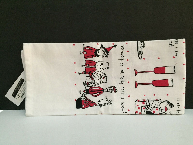 Sa Boothroyd Gallary Kitchen Tea Towel "Reasons to Drink Wine" NWT gallery