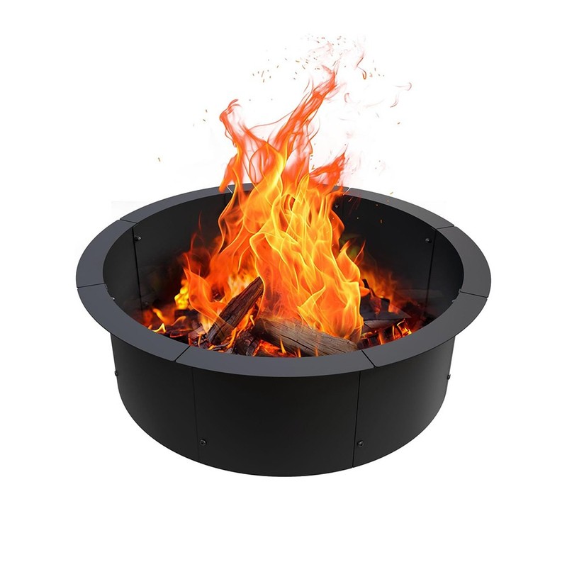 Fire Pit Ring Outdoor Wood Burning for Camping Metal Steel Heavy Duty Fire Ring gallery