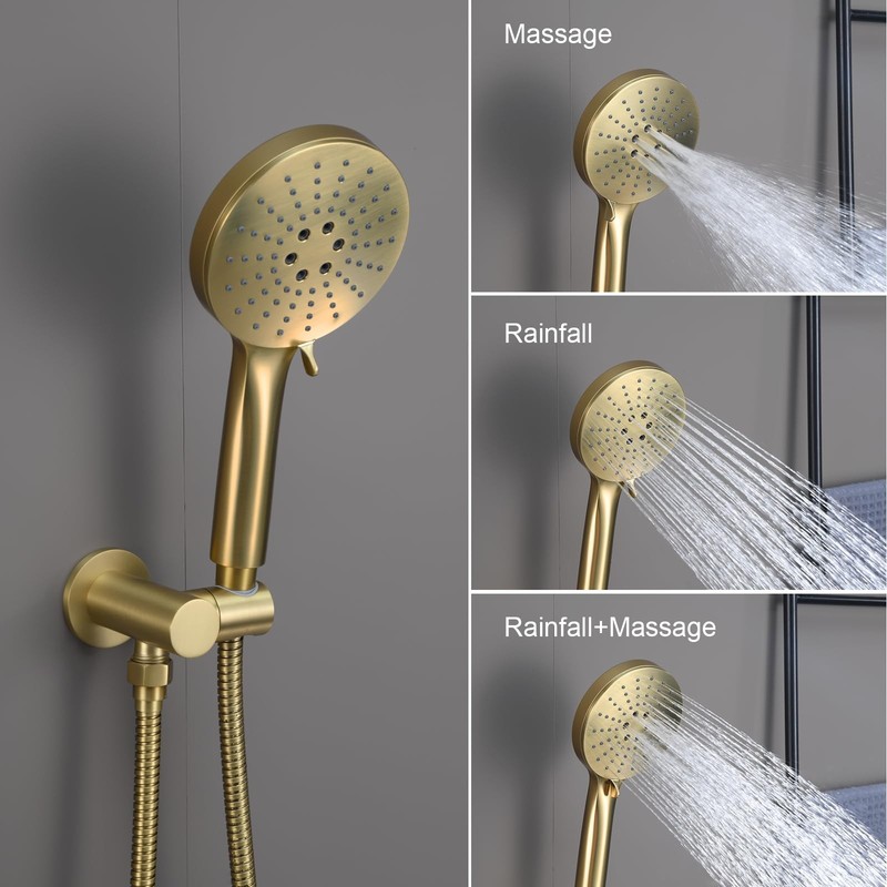 Iriber Shower System Ceiling Mounted Shower Faucet Mixer Set with Luxury High--- gallery