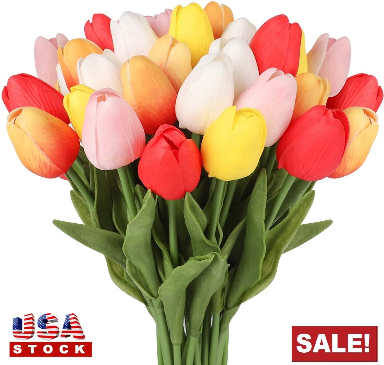 10PCS Artificial Lifelike Tulip Flowers Bouquet for Wedding Party Home Decor USA gallery