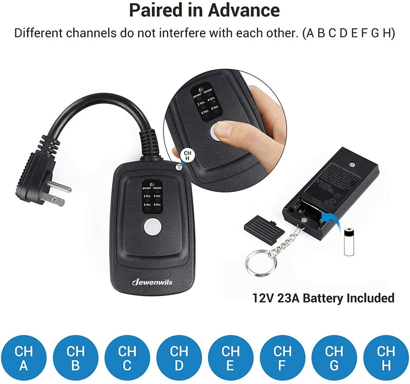 DEWENWILS Outdoor Light Sensor Timer with Remote Plug in Outlet Timer Waterproof gallery