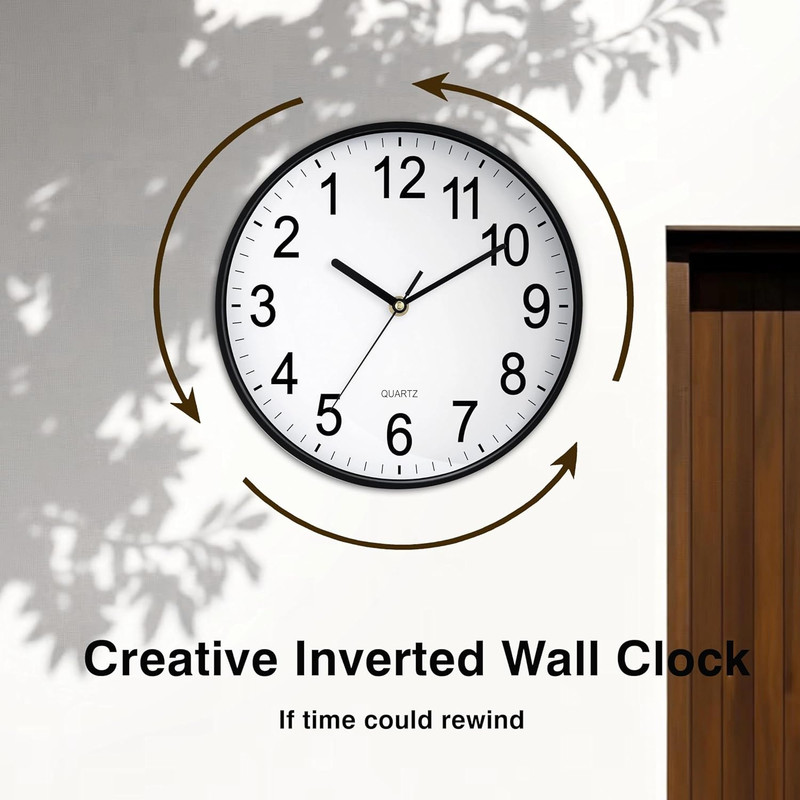 Backwards Wall Clock 10 Inch Clock Reverse Wall Clock Battery Operated Novel Run gallery