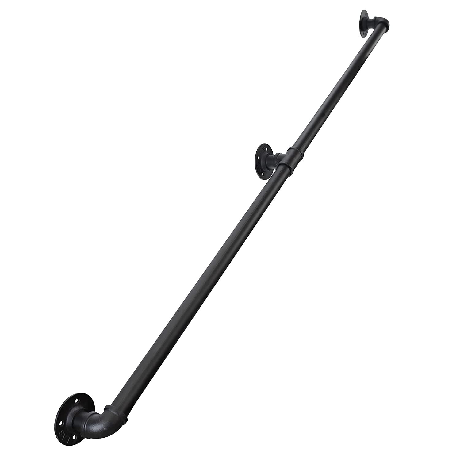 Iron Handrails 6.6FT. Galvanized Steel Stair Railing. Toriexon Staircase gallery