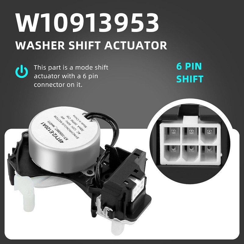 Actuator Compatible with Whirlpool Washer W10913953 W10597177 W10815026 AP60372 gallery