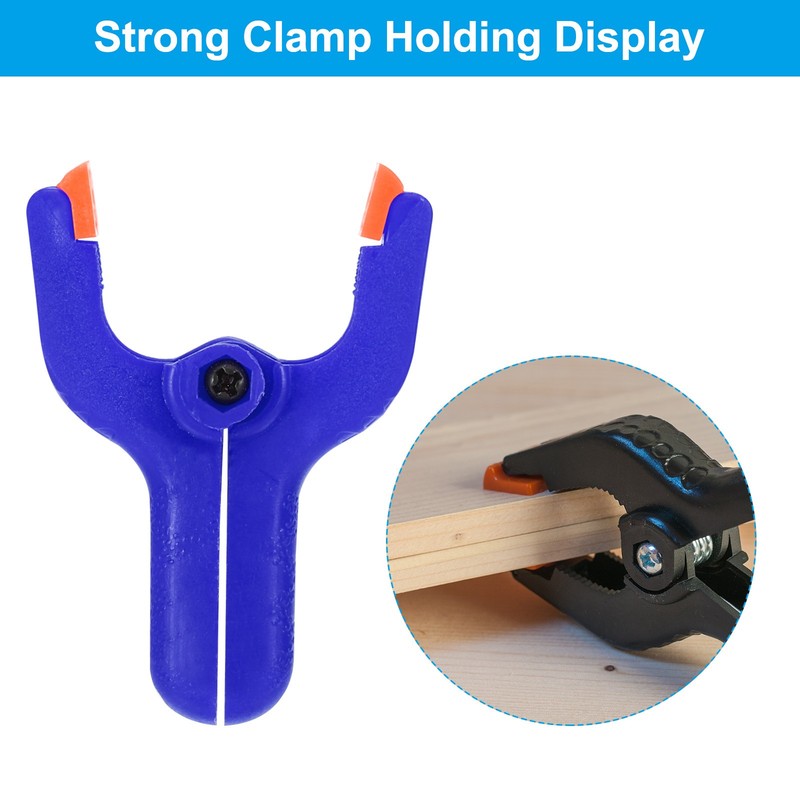 2 Inch Spring Clamps, 4 Pack Plastic Flexible Anti-slip Strong Clips, Blue gallery